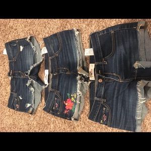 Hollister jean shorts size 5, $20 for all